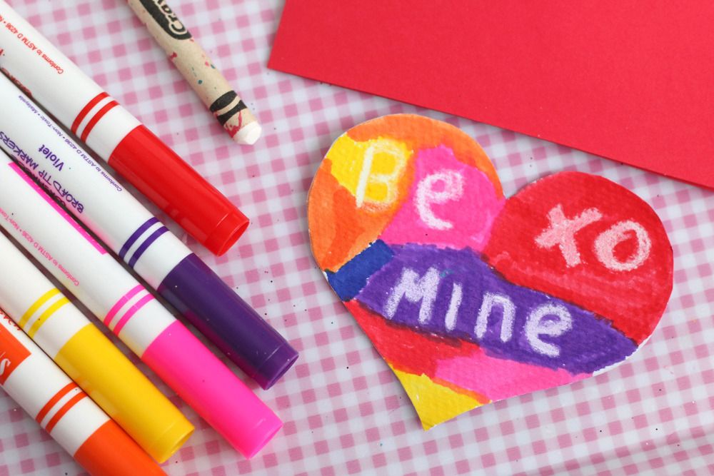 DIY Valentine's Gifts kids can make: Wax resist heart cards at CBC Parents