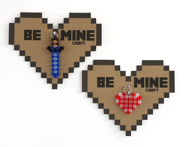 Free printable Minecraft Valentine heart from Bliss Bloom Blog: You can even skip the charms and just sign it.