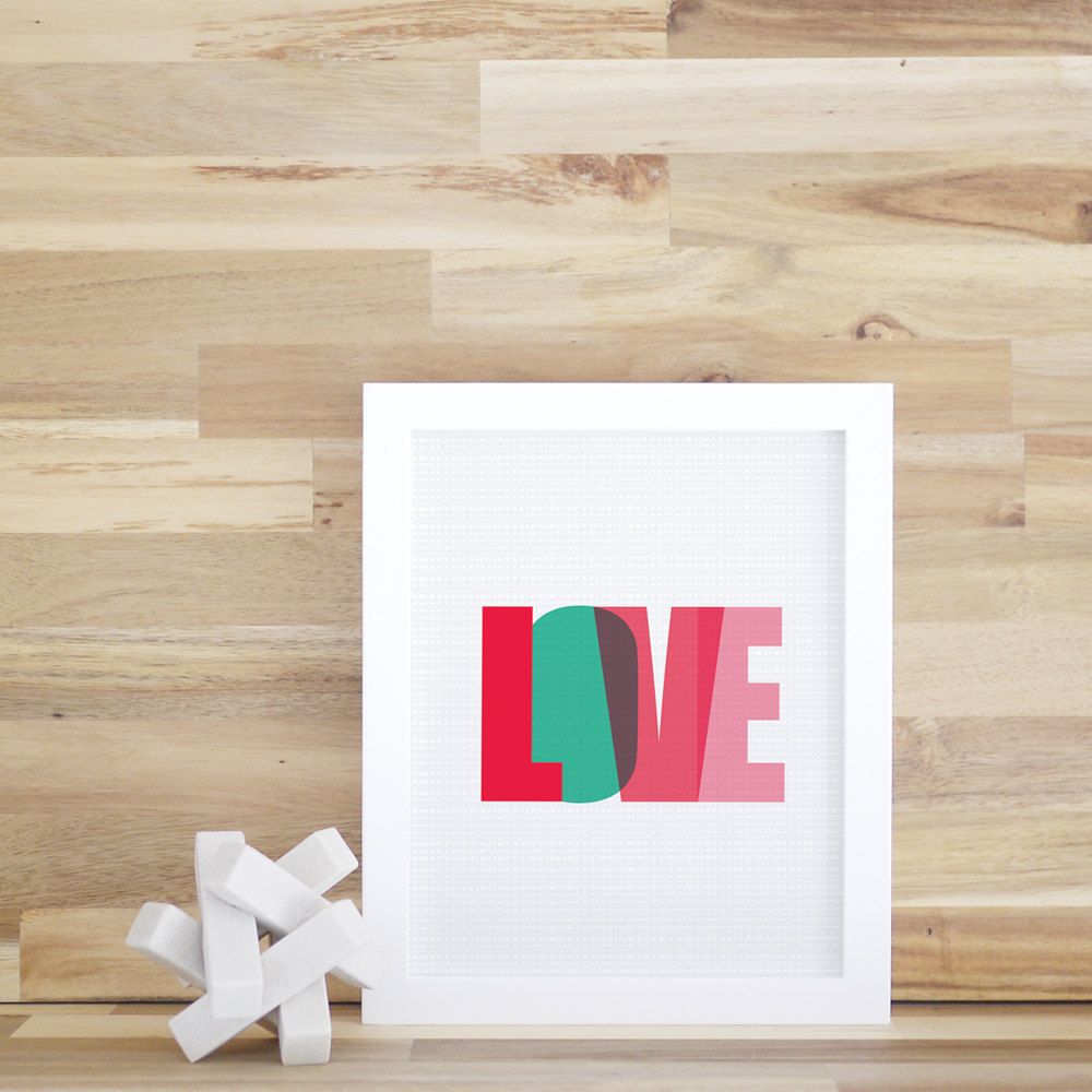 Modern LOVE Art: Adorable Valentine's Day gift idea for a child or baby's room