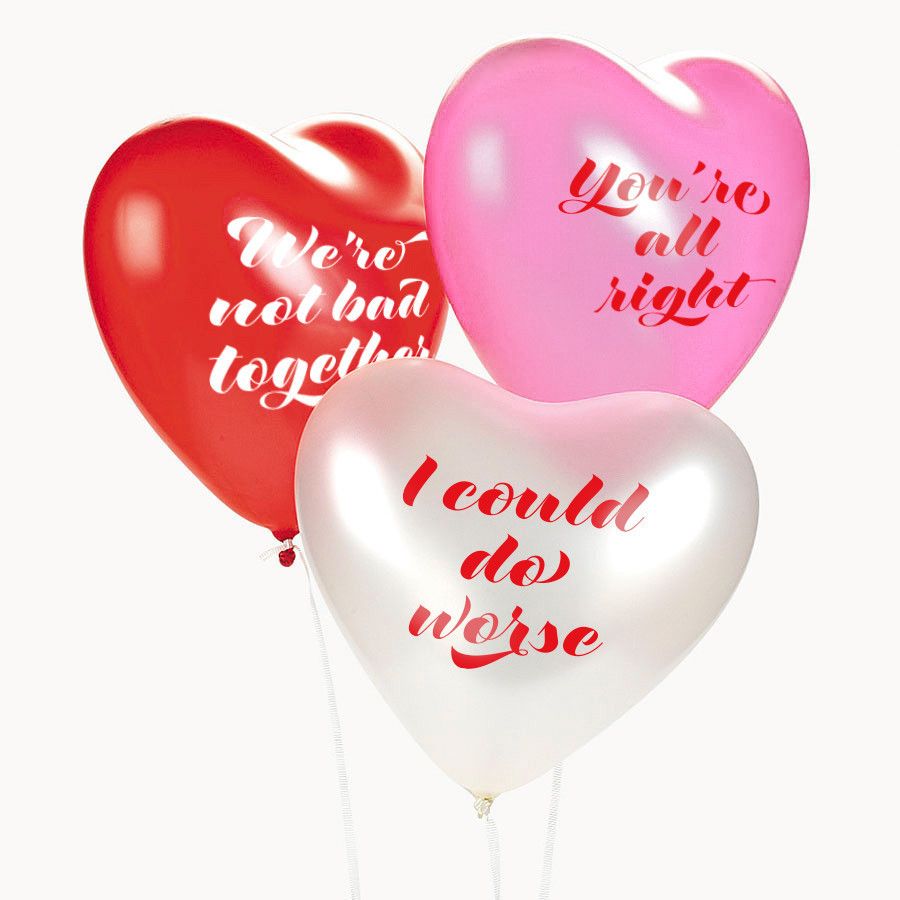 Lukewarm love balloons: For couples with a sense of humor, or ones who have been married a long time, ha