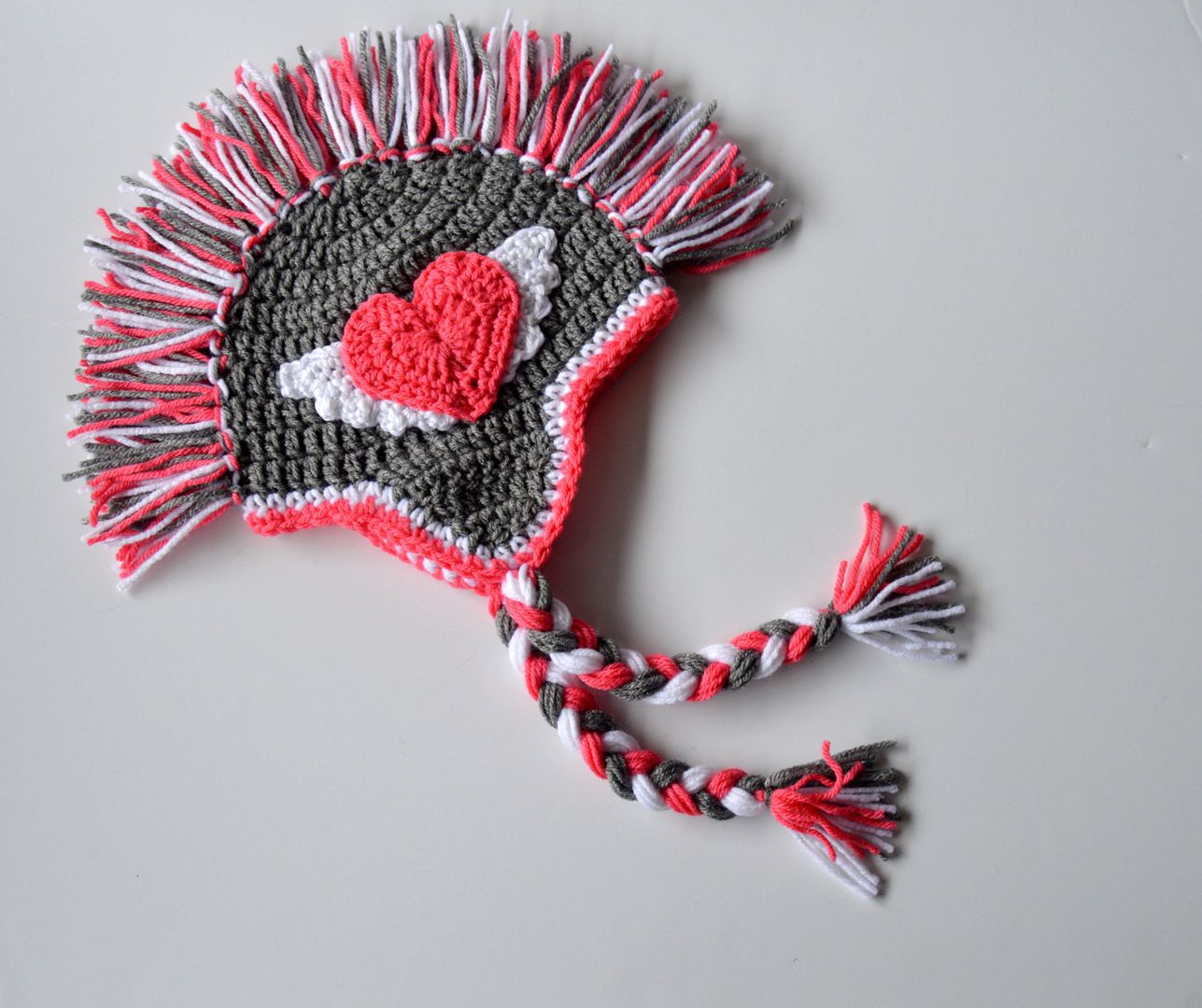 Winged heart mohawk snowboarder hat on Etsy | Cool Valentine's Day gift ideas for kids