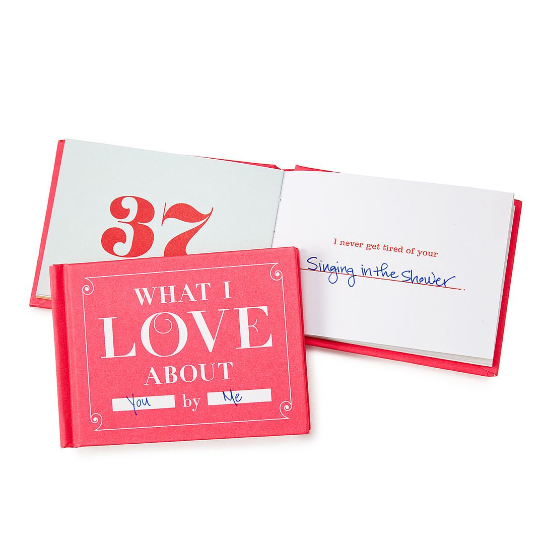 Valentines gifts for him under 50: What I Love About You fill-in-the-blank journal