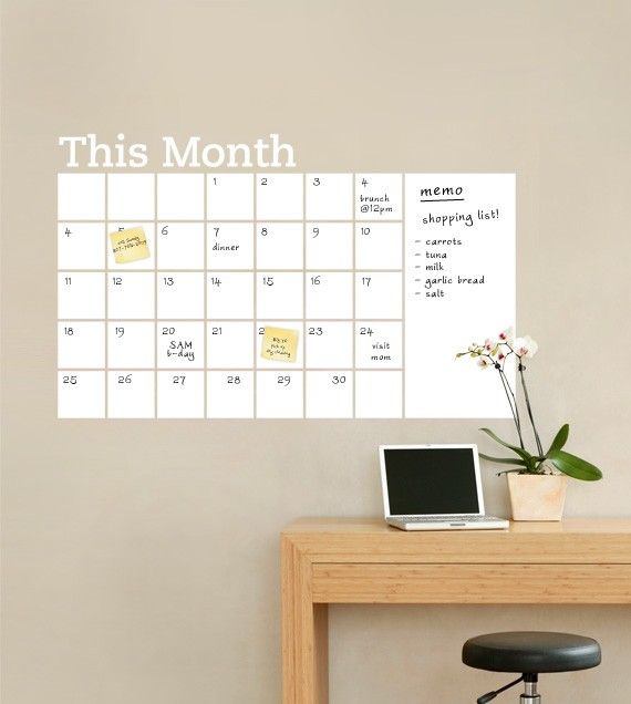 wall calendar decal